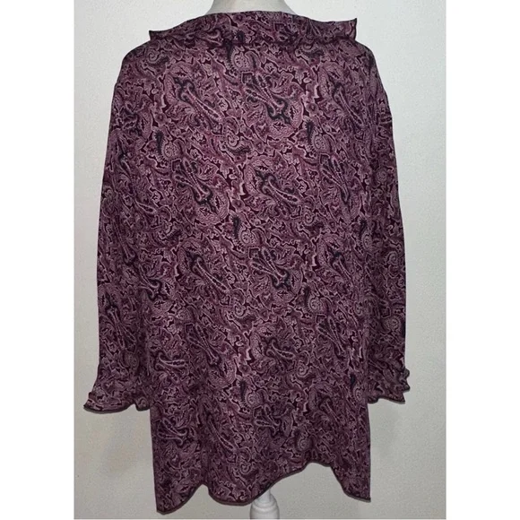 Y2K Silk Paisley Ruffle Top & Skirt Set - Picture 6 of 11